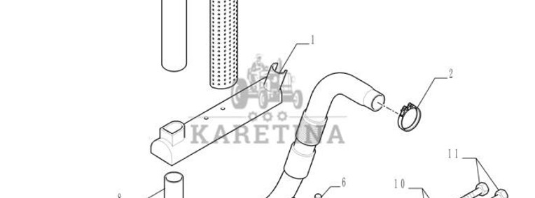 New Holland T6010 Tłumik w/ spark arrester, aspirated 87396433-1