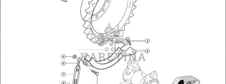 Claas Lexion 580 KOŁO NAPĘDU GĄSIENICY 0007547300 (Półgąsienica stalowa; koło gwiazdowe i zestaw de-1