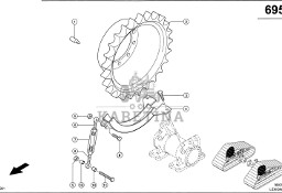 Claas Lexion 580 KOŁO NAPĘDU GĄSIENICY 0007547300 (Półgąsienica stalowa; koło gwiazdowe i zestaw de
