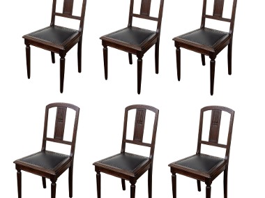 Komplet sześciu krzeseł secesja stare dębowe krzesła antyki-1
