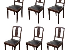 Komplet sześciu krzeseł secesja stare dębowe krzesła antyki