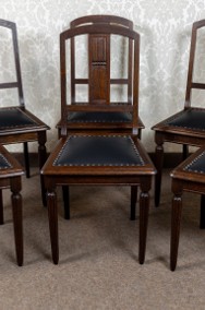 Komplet sześciu krzeseł secesja stare dębowe krzesła antyki-2
