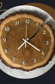 Drewniany zegar ścienny 30 cm (dąb, brzoza, wiąz)-2