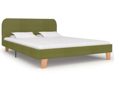 vidaXL Rama łóżka, zielona, tkanina, 140 x 200 cm 280883-1