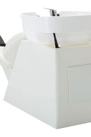 vidaXL Myjnia fryzjerska, fotel z umywalką, biała, sztuczna skóraSKU:110313*-2