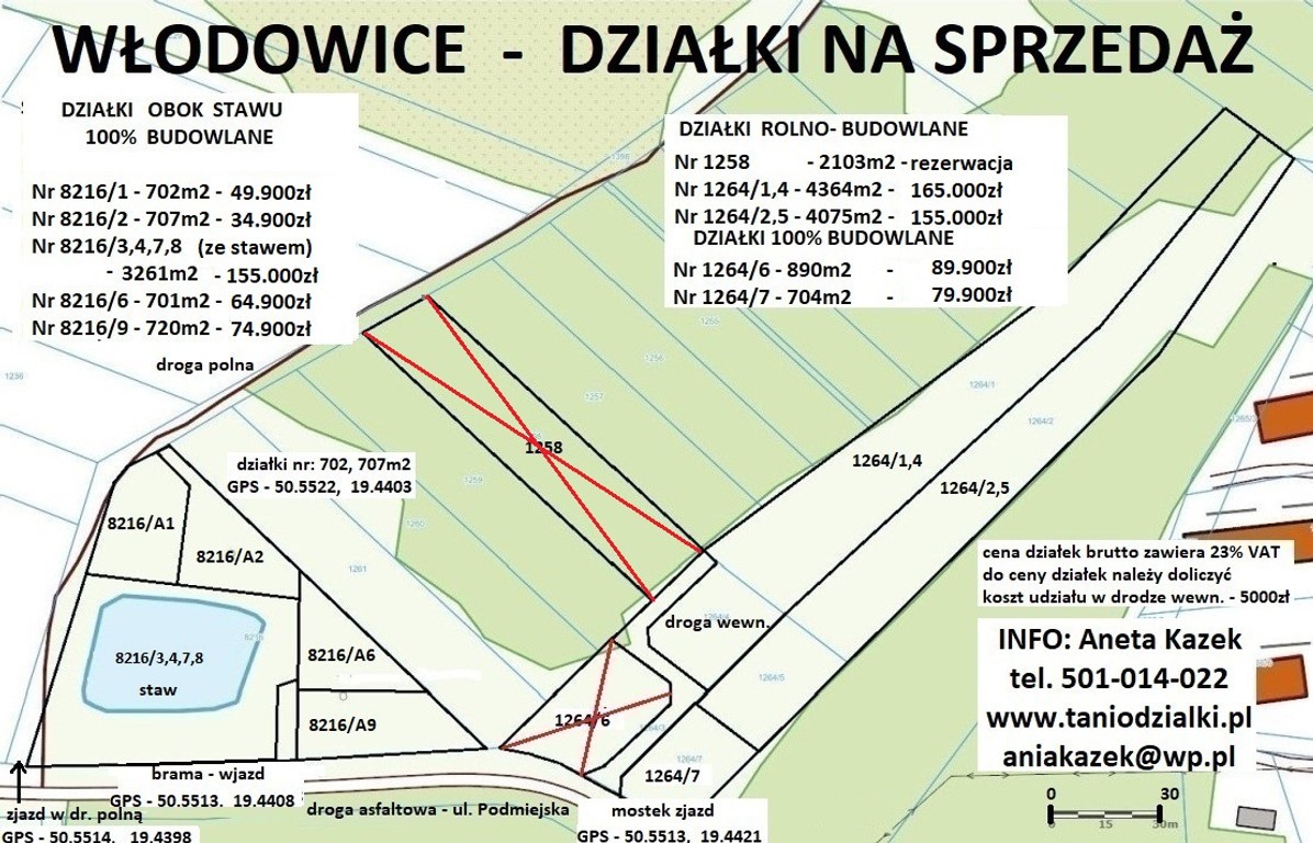 Tania działka budowlana (plan) 702 m² cena tylko 49.900zł (brutto z 23% VAT) - Widok 5