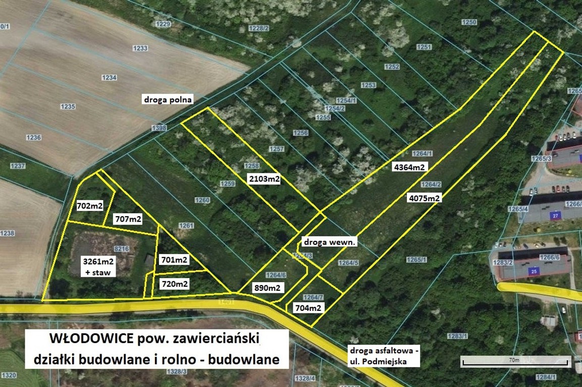 Tania działka budowlana (plan) 702 m² cena tylko 49.900zł (brutto z 23% VAT) - Widok 6