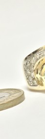 PIERŚCIONEK z żółtego złota 750 18K SZMARAGDY i DIAMENTY 0.4ct r.15-4