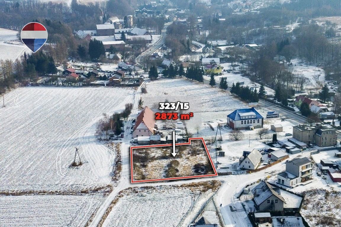 Działka budowlana 2.873 m², z mediami i dojazdem - Widok 2