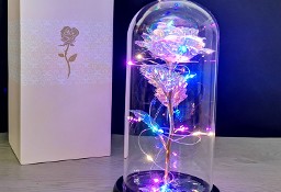 Wieczna Róża Świecąca w Szkle, LED + Pudełko IDEALNA NA WALENTYNKI!
