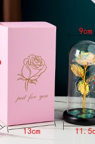 Wieczna Róża Świecąca w Szkle, LED + Pudełko IDEALNA NA WALENTYNKI!-2