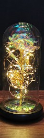 Wieczna Róża Świecąca w Szkle, LED + Pudełko IDEALNA NA WALENTYNKI!-4