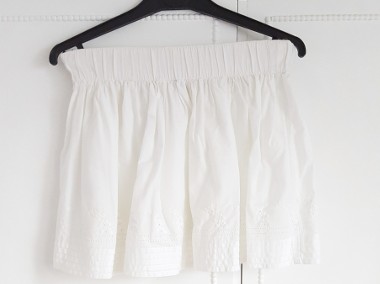Spódnica H&M biała S 36 mini spódniczka bawełna haft boho hippie lato etno folk-1