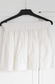 Spódnica H&M biała S 36 mini spódniczka bawełna haft boho hippie lato etno folk-2