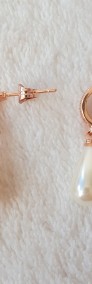 Nowe kolczyki białe perełki retro złoty kolor różowe złoto-4