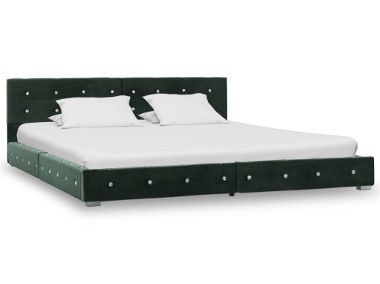 vidaXL Rama łóżka, zielona, tapicerowana aksamitem, 160 x 200 cm 280405-1