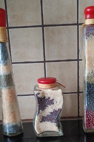 Zestaw vintage, ozdobnych szklanych wazoników-2