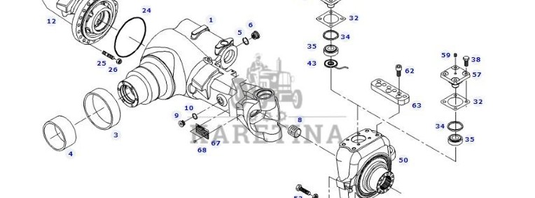 Case New Holland Carraro - oś przednia most 87745927-1