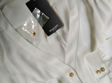 (38) MANGO/ Ekskluzywna, biała koszula biznesowa z paskiem/ bluzka/ NOWA z metką -1