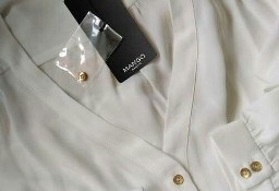 (38) MANGO/ Ekskluzywna, biała koszula biznesowa z paskiem/ bluzka/ NOWA z metką 