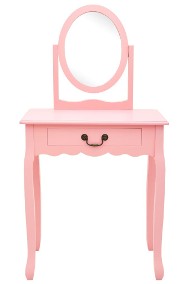 vidaXL Toaletka ze stołkiem, różowa, 65x36x128 cm, drewno paulowni MDF289331-2