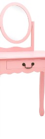 vidaXL Toaletka ze stołkiem, różowa, 65x36x128 cm, drewno paulowni MDF289331-3