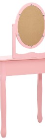 vidaXL Toaletka ze stołkiem, różowa, 65x36x128 cm, drewno paulowni MDF289331-4