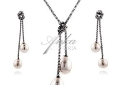 ankabizuteria.pl Srebrna biżuteria komplet z perłami