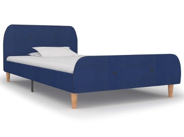 vidaXL Rama łóżka, niebieska, tapicerowana tkaniną, 90 x 200 cm 280926-1