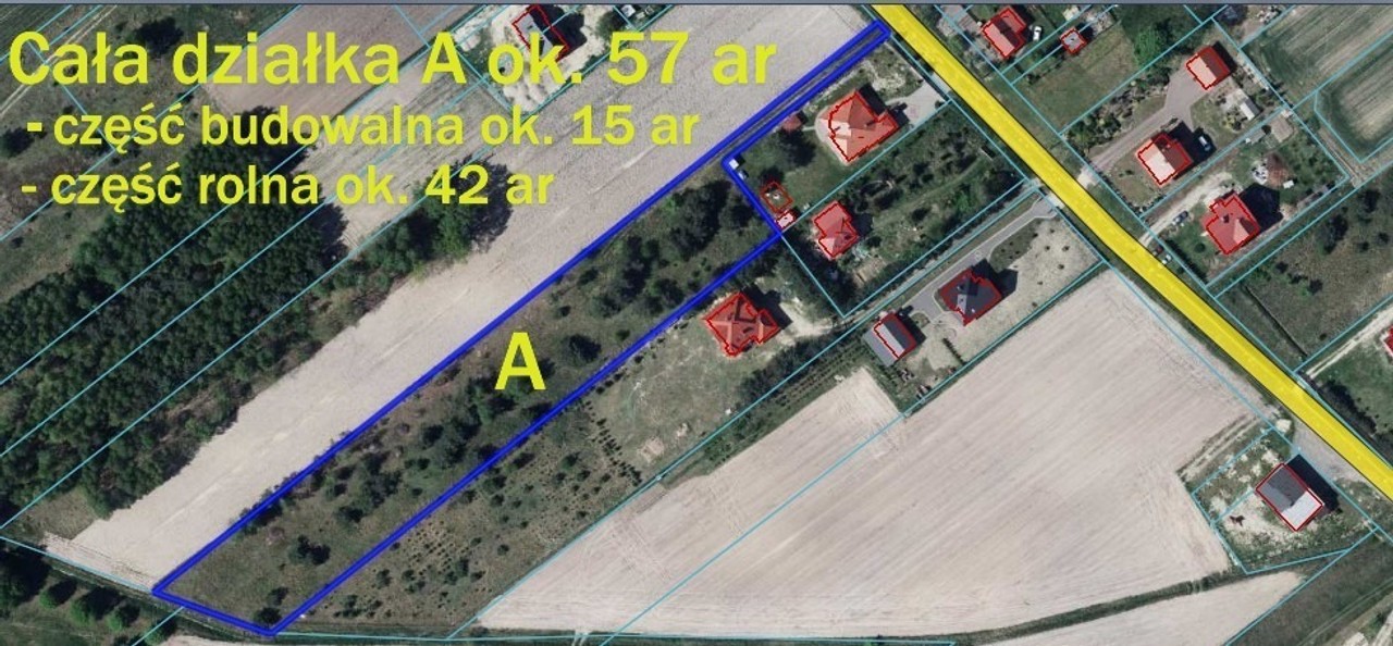 Duża działka 0,6 ha rolno budowlana Wola Lisowska, lubartowski