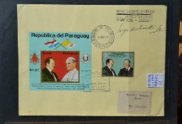 Papież Paweł VI + Stroessner + Pompidou + Kobylański Paragwaj "R:"