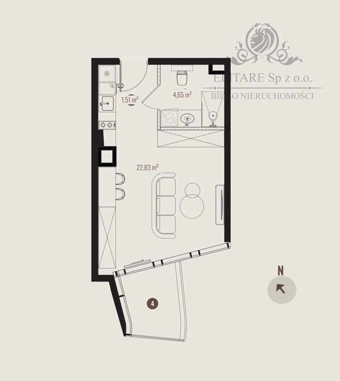 Apartament typu studio 29,33 m² ogrzewanie miejskie /Szczepin tuż obok Rynku - Widok 5