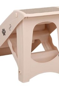 vidaXL Składane schodki dla psa, kremowe, 62 x 40 x 49,5 cm-3