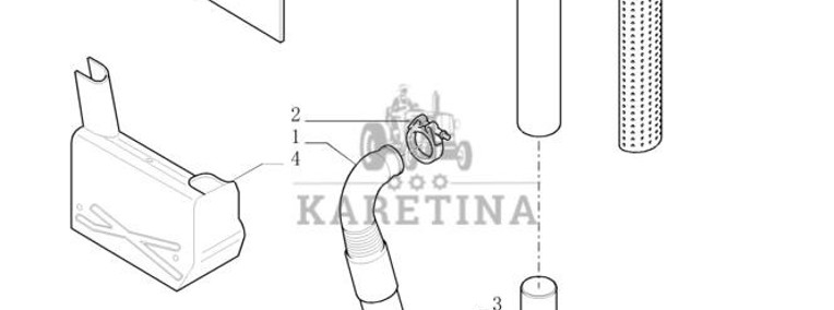 New Holland T6090 Rura ukladu wydech 87571378-1
