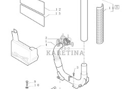 New Holland T6090 Rura ukladu wydech 87571378