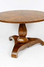Okrągły stół biedermeier antyk stary zabytkowy orzech-2