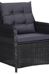 vidaXL Krzesła ogrodowe z poduszkami, 2 szt., polirattan, czarne46548-2