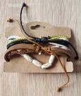 109 Nowe bransoletki męskie zesta sznurki rzemyki drewno tribal boho