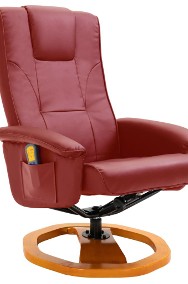 vidaXL Fotel masujący z podnóżkiem, czerwone wino, sztuczna skóra248447-2