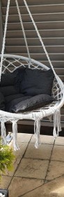 Bocianie gniazdo z poduszką, fotel brazylijski szary, wiszący-4
