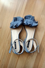 niebieskie, zamszowe sandałki-2