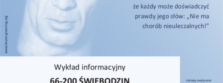 ŚWIEBODZIN wykład pomoc dla zdrowia pokonaj raka depresje bóle nałogi migrene-1