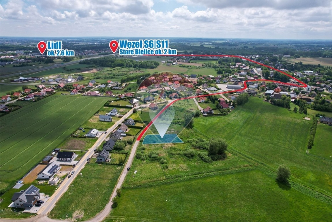 Działka 1074 m² w Starych Bielicach – pohled 3