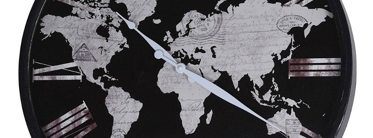 Duży zegar ścienny Mapa świata 57 cm-1