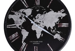 Duży zegar ścienny Mapa świata 57 cm