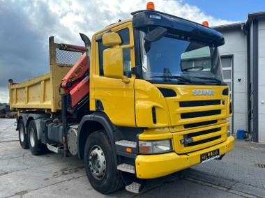 SCANIA P340 – WYWROTKA + ŻURAW PALFINGER PK12001-1