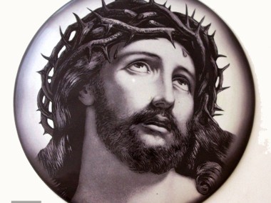 Ceramiczny Medalion z wizerunkiem Chrystusa, śr. 17 (cm)-1