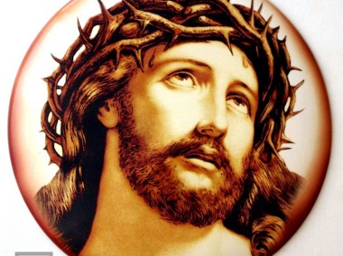 Ceramiczny Medalion z wizerunkiem Chrystusa, śr. 17 (cm)-2