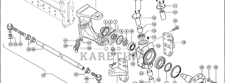 Claas Lexion 600 WAŁ KOŁA 0007698082 (Oś kierowana 2,87m - 3,27m, przestawialny korpus)-1