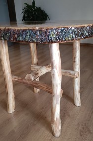 Stół z plastra drewna z żywicą epoksydową -2